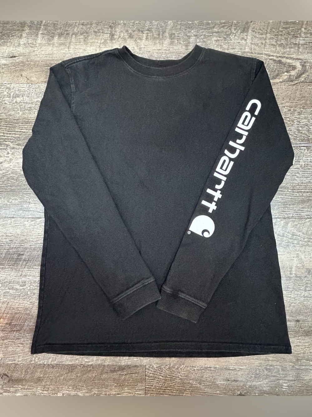 Carhartt Black Long Sleeve Tee with White Sleeve Logo